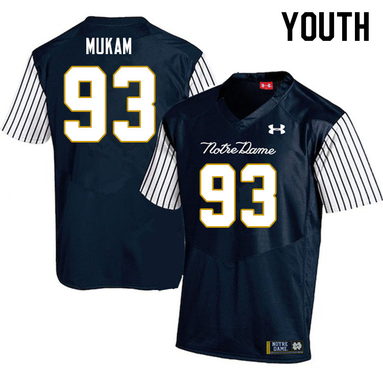 Youth #93 Armel Mukam Notre Dame Fighting Irish College Football Jerseys Stitched Sale-Alternate